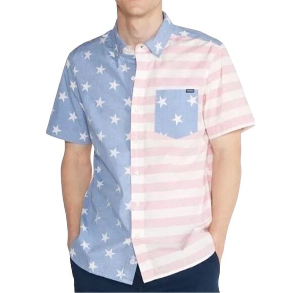 Chubbies The Uncle Sam USA Flag Patriotic Friday Short Sleeve Shirt Sz M NWT - Picture 14 of 16